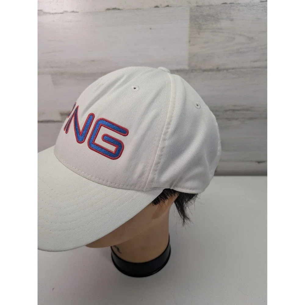 PING Hat Cap Snap Back White Golf‎ Junior Interclub Flexfit Embroidered Mens